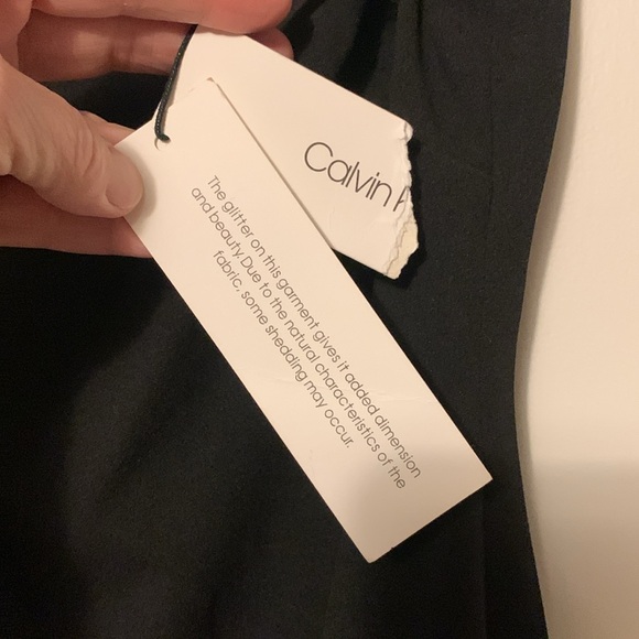 Calvin Klein Rhinestone-Embellished Zippered back Sheath Black Size 2 NWT #D21 - Picture 9 of 13